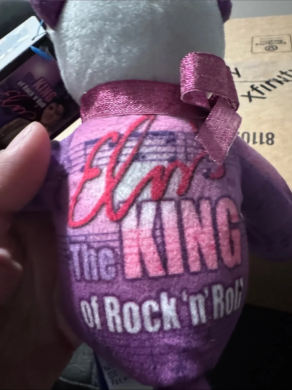 Purple & White Elvis Presley Collectible Bear